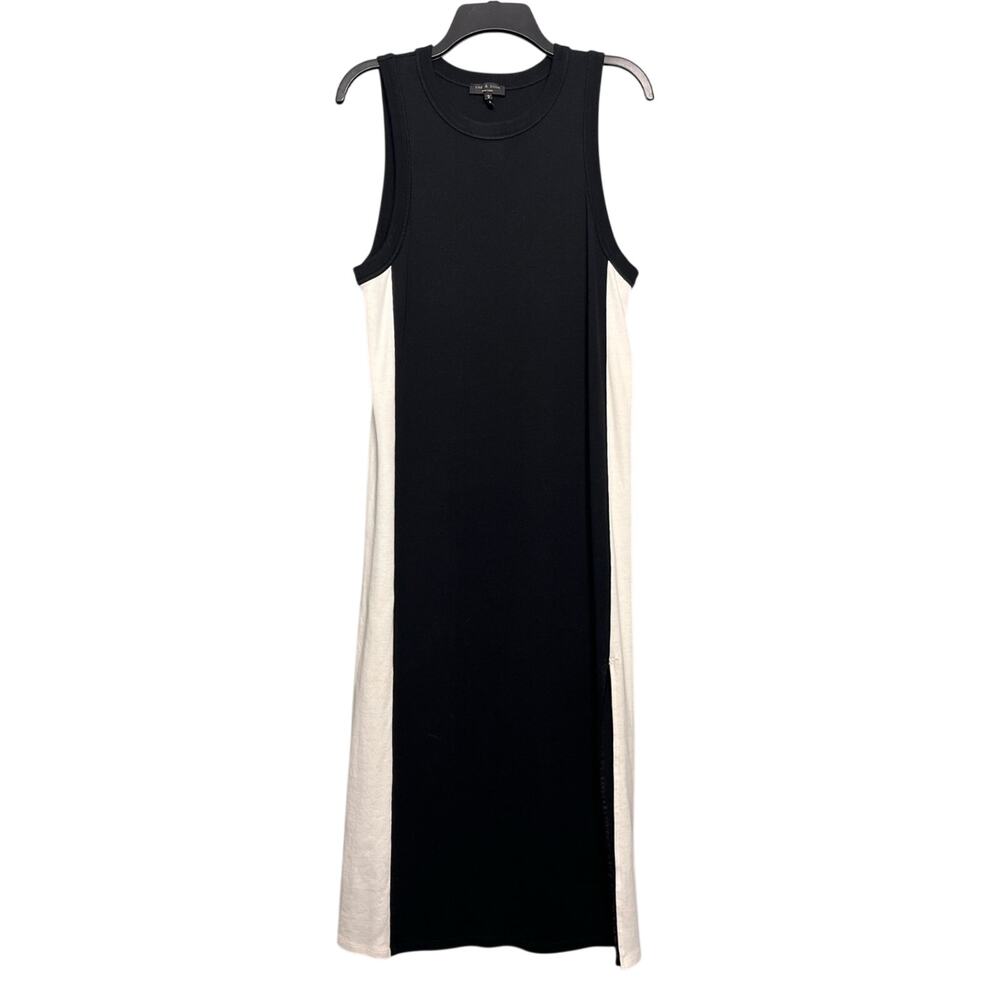 rag & bone Colorblock Tank Maxi Dress Jersey Knit Black White Women’s Size M